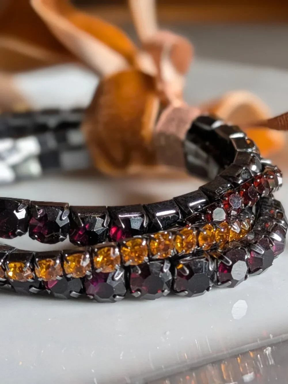 Zara Pack of Combined Elastic Rhinestone Bracelets